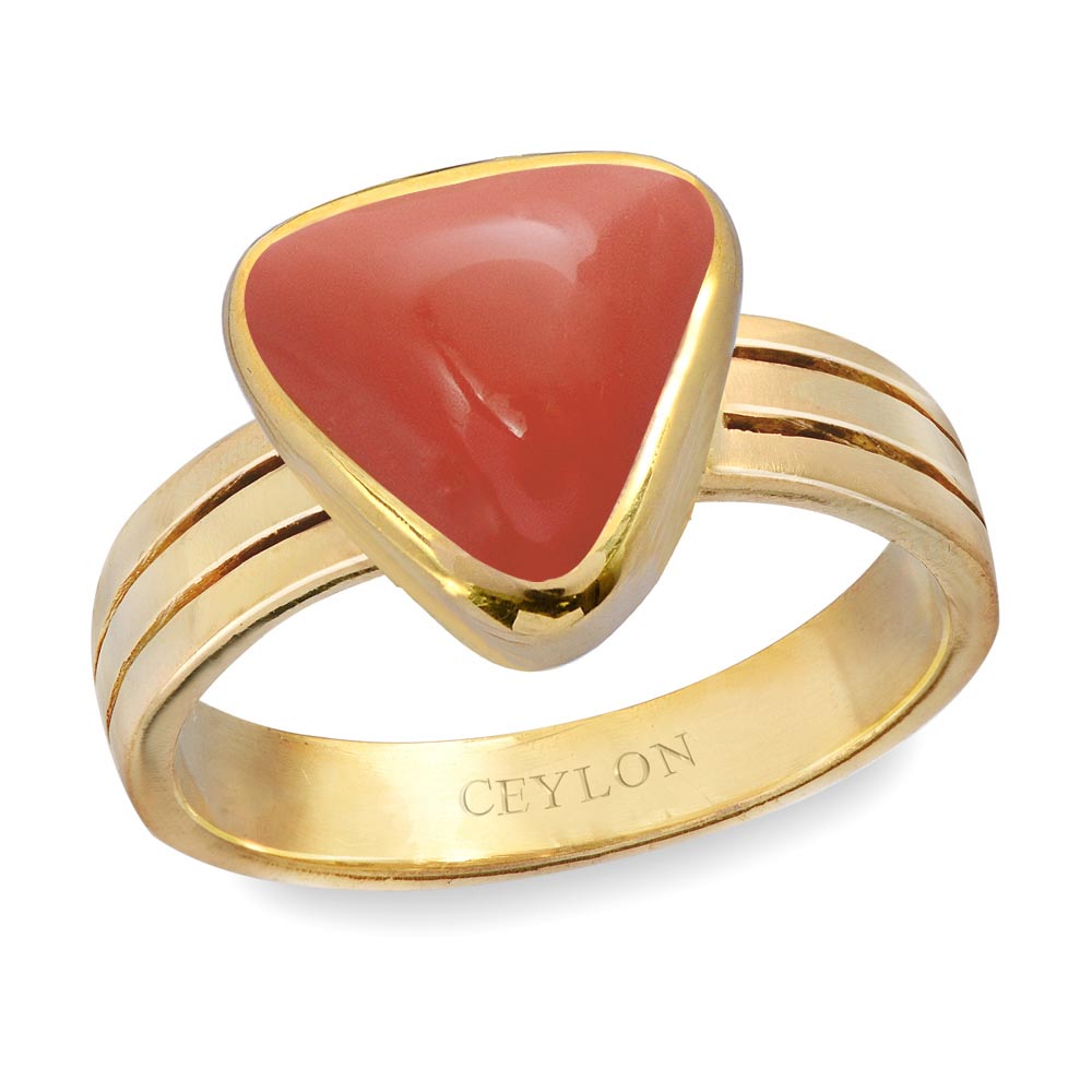 Wide Fluted Gold Ring with Large Deep Red Oxblood Cabochon — Benchmark of  Palm Beach